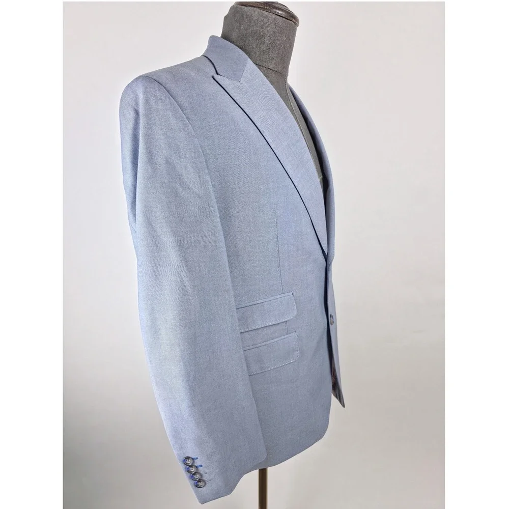 Tayion Montee Holland Sport Coat‎ Mens 40 Short Light Blue Acontour Suit Jacket